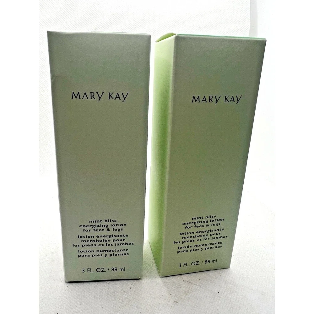 2 Mary Kay Mint Bliss Energizing Lotion Feet Legs 3 FL. Oz. 014096 discontinued